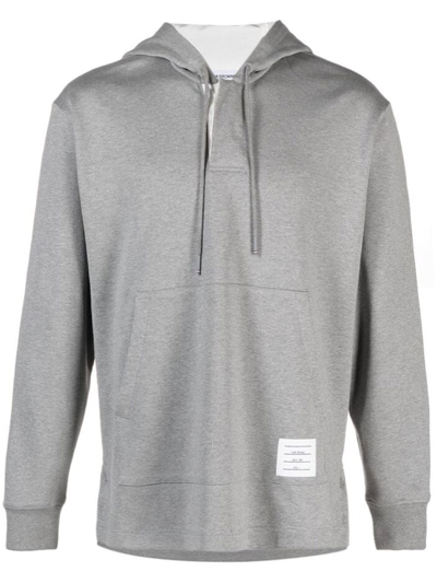 Thom Browne Cotton Long-sleeve Rugby Hoodie In Grey