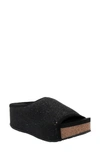 Volatile Festina Platform Slide Sandal In Black Fabric