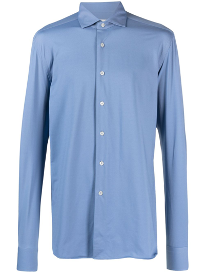Xacus Long-sleeves Buttoned Shirt In Blue