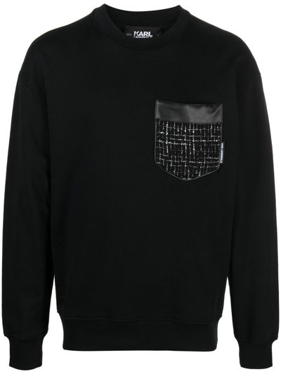 Karl Lagerfeld Sweatshirt Aus Bio-baumwolle In Black