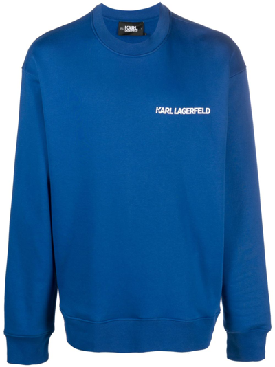 Karl Lagerfeld Ikonik 2.0 Sweatshirt Mit Logo-print In Blue