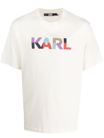 Karl Lagerfeld T-shirt Aus Bio-baumwolle Mit Print In White