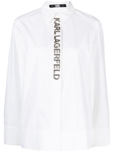 Karl Lagerfeld T-shirt Mit Logo-verzierung In White