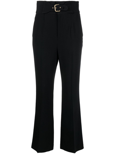 Red Valentino High-waisted Cropped Trousers In Schwarz