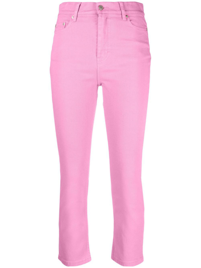 Ami Alexandre Mattiussi Cropped Slim Fit Trousers In Pink