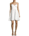 ZAC ZAC POSEN VIOLA SLEEVELESS TEXTURED COCKTAIL DRESS, WHITE,PROD200020458