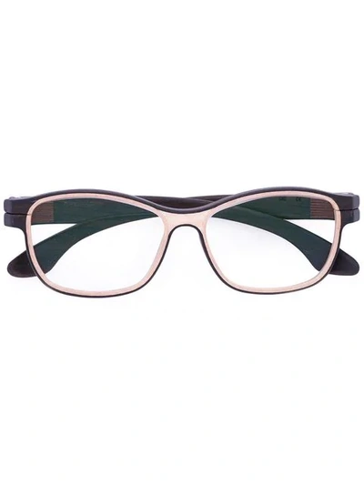 Herrlicht Square Frame Glasses In Brown