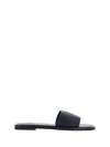 Christian Louboutin 10mm Cl Leather Mule Flats In Black/lin Black
