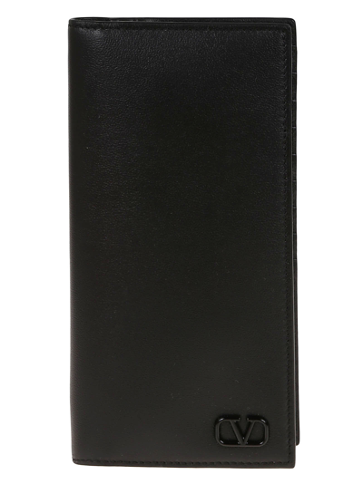 Valentino Garavani Vlogo Signature Bi-fold Wallet In Black