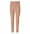 ELISABETTA FRANCHI STRAIGHT CREPE TROUSERS WITH LOGO PLAQUES