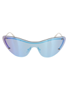 Alexander Mcqueen Frameless Tinted Sunglasses In Silver Silv Mirrblue