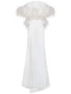 Attico Feather-trimmed Gown In White