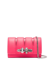 ALEXANDER MCQUEEN THE SLUSH PINK CLUTCH WITH SKULL DETAIL IN LEATHER WOMAN