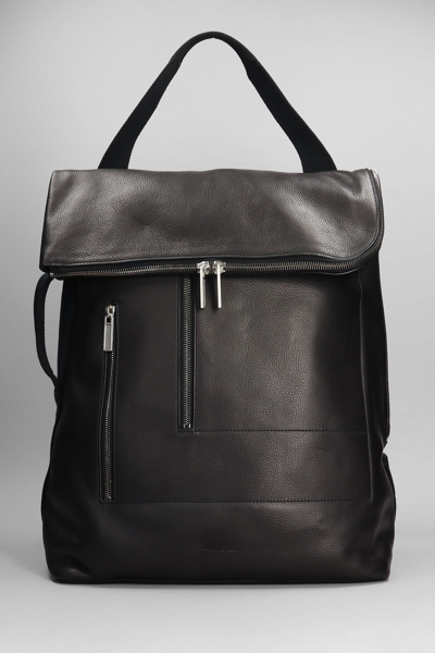 Rick Owens Cargo Backpack Backpack In Black Leather In 0909 Black/black