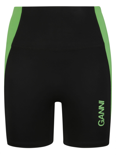 Ganni Active Ultra High Waist Shorts In Black