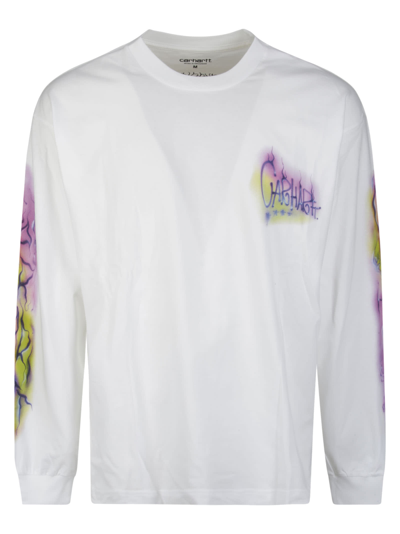 Carhartt Babybrush Grin Graphic-print Organic Cotton-jersey T-shirt In White