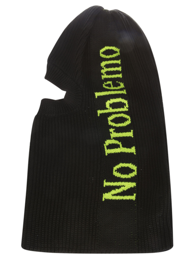 Aries Text-embroidered Recycled Polyester Balaclava In Black