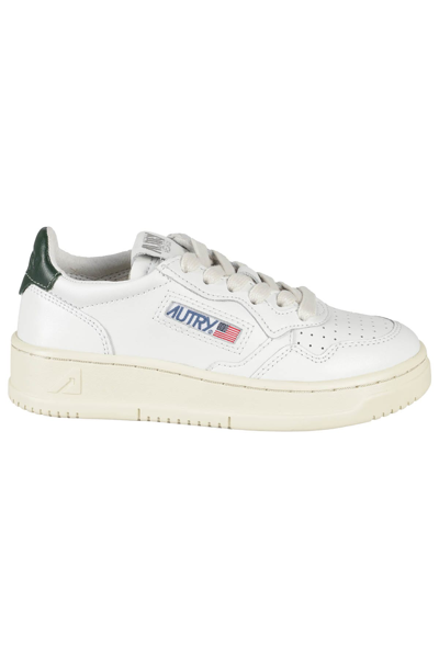 Autry Kids' Leather Lace-up Sneakers In White