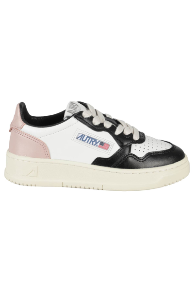 Autry Kids' White, Pink And Black Medalist Low Sneakers In Multicolor