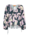 Stine Goya Eveline Blouse In Filigran Flower Green