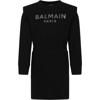 BALMAIN BLACK DRESS FOR GIRL WITH LOGO