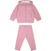 MONCLER PINK SET FOR BABY GIRL WITH LOGO