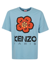 Kenzo Boke Logo Cotton Jersey T-shirt In Cyan
