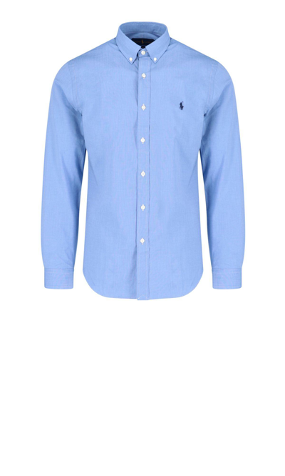 Polo Ralph Lauren Classic Fit Long Sleeve Poplin Button Down Shirt In Blue