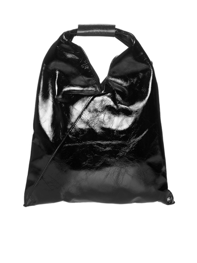 Mm6 Maison Margiela Japanese Leather Tote Bag In Black