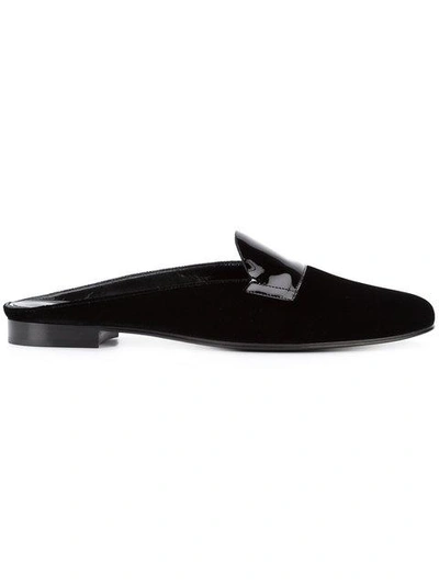 Pierre Hardy 'jacno' Patent Leather Vamp Velvet Slippers In Patent Black