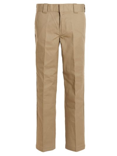 Dickies Logo Patch Straight Leg Chino Pants In Beige