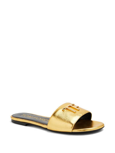 Tom Ford Women's Metallic Laminated Leather Sandals In Gold