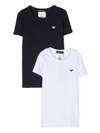 Emporio Armani Logo-embroidered Cotton T-shirt (set Of Two) In Blue