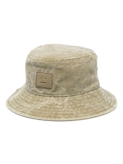 Acne Studios Logo-patch Bucket Hat In Khaki