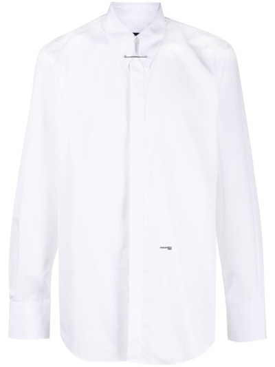 Dsquared2 Logo-print Cotton Shirt In White