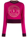 VERSACE JEANS COUTURE INTARSIA-KNIT LOGO JUMPER