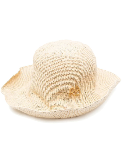 Ruslan Baginskiy Straw Knit Wide Brim Hat In Beige