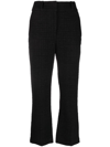 Iro Bouclé Straight-leg Cropped Trousers In Black