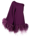 TALLER MARMO FEATHER-TRIMMED ONE-SHOULDER TOP