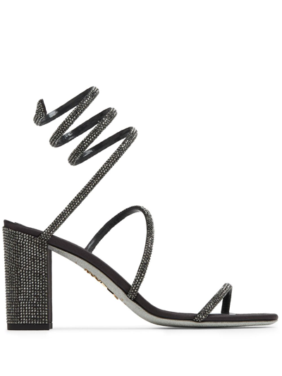 René Caovilla Cleo 80mm Crystal-embellished Sandals In Black