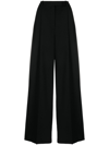Versace Tailored Wide-leg Pants Front Pleats In Black