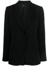 Theory Admiral Crepe One-button Staple Blazer In Black
