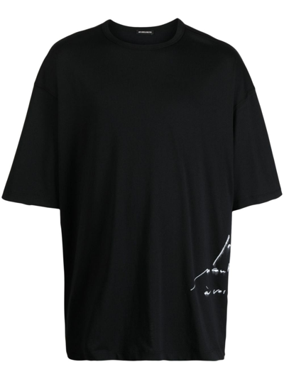 Ann Demeulemeester Text-print Cotton T-shirt In Black