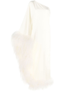 TALLER MARMO OSTRICH-FEATHER ONE-SHOULDER DRESS
