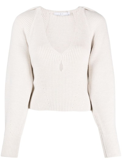 Iro Adsila Cut-out Wool Jumper In Neutrals