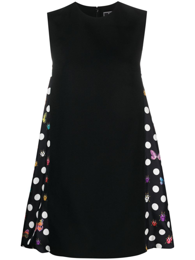 Versace Butterflies Contrasting-panel Shift Minidress In Black