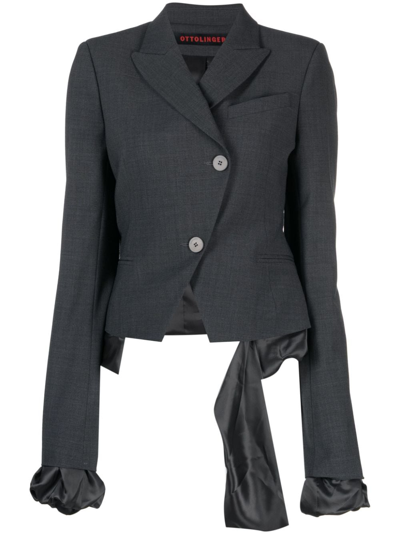 Ottolinger Gray Fitted Reversible Blazer In Grey