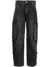Isabel Marant Elore Denim Cargo Pants In Black