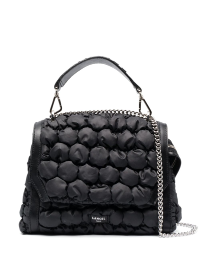 Lancel Bubble-pattern Leather Bag In Black