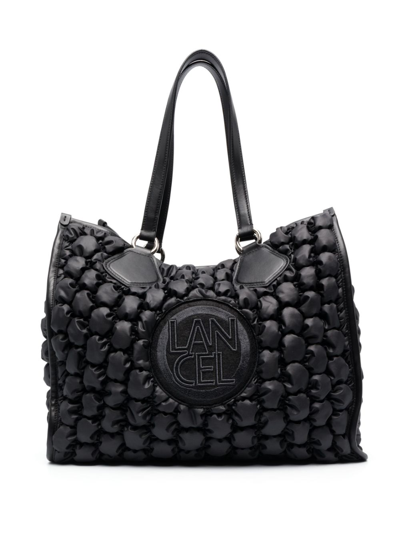 Lancel Summer Bubble-pattern Tote Bag In Black